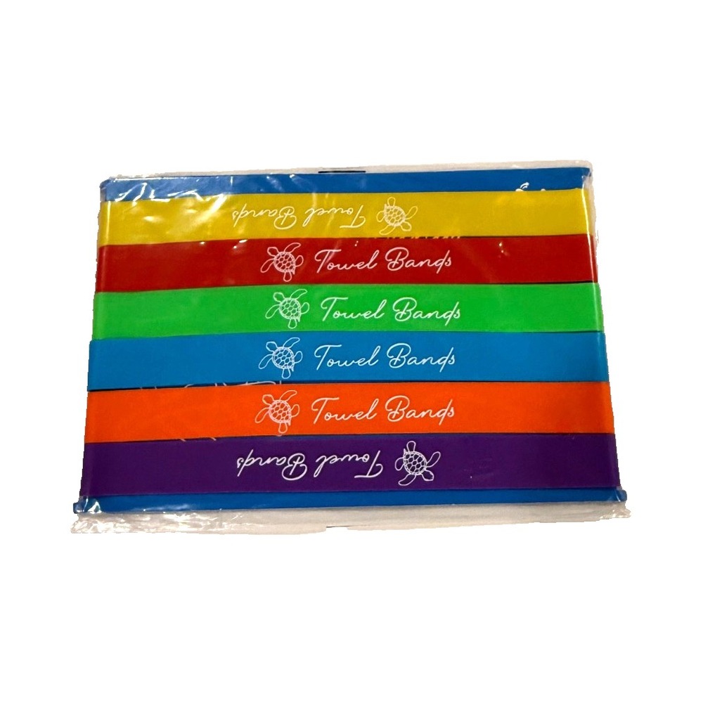 Towel Bands for Summer Travel/Lounge Chairs;‎ 6 Pack; Stretch; NWT